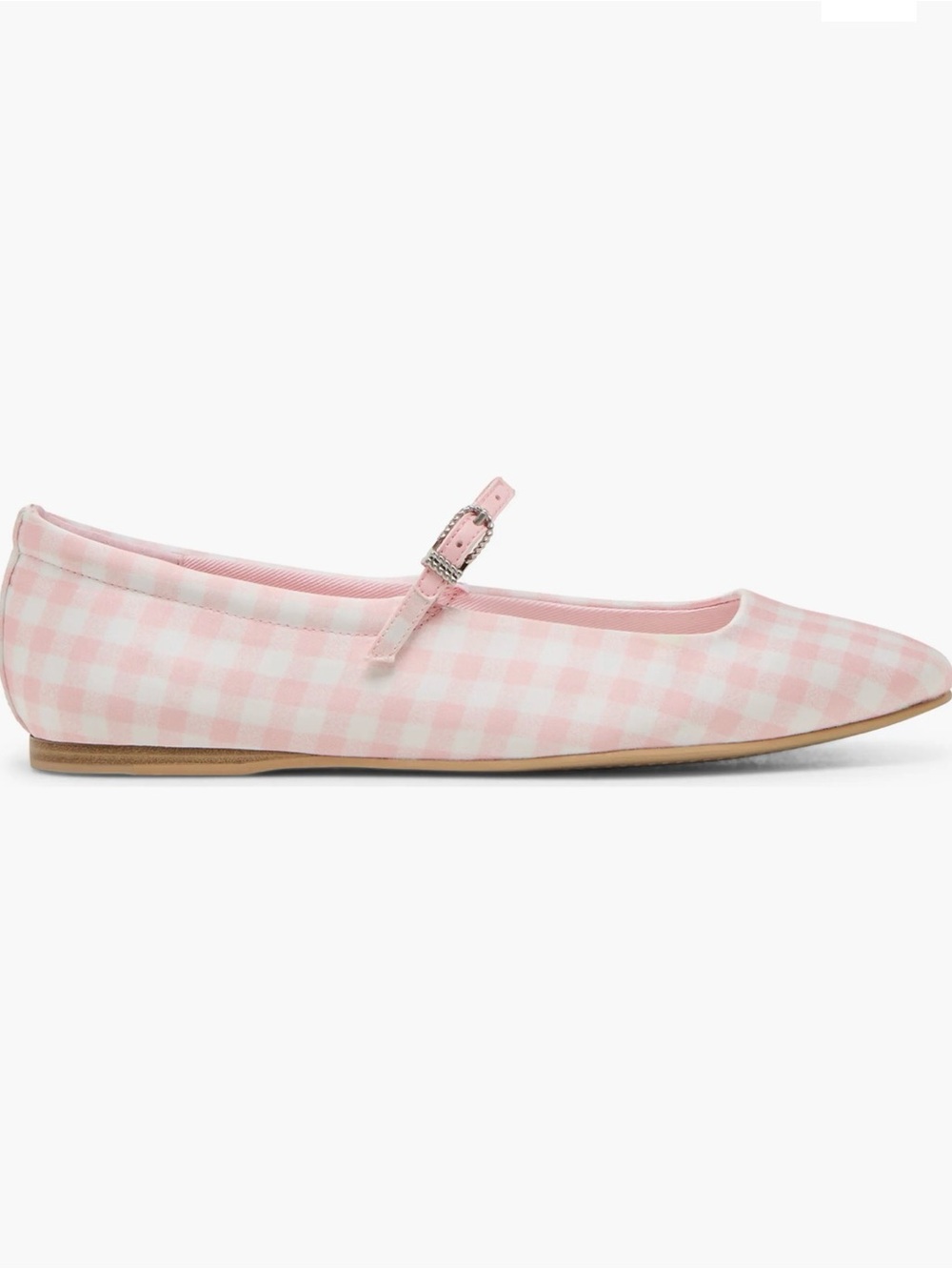 NEW Dolce Vita Pink Gingham/Plaid Golf Reyes Mary Jane Flats | size 8 - Picture 3 of 4